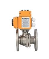 Кран шаровой DN.ru BV3232P(2pc)-FP-F-ISO-H Ду50 Ру16 полнопроходной фланцевый, корпус - нержавеющая сталь 316, уплотнение - PTFE, с электроприводом DN.ru QT-N-008EM-O1-24VDC-У1 HARK