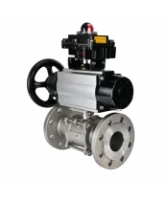 Кран шаровой DN.ru BV3131P(3pc)-FP-F-ISO-H Ду100 Ру16 полнопроходной, фланцевый, корпус - нержавеющая сталь 304, PTFE, 22х22, WDVF, с пневмоприводом PA-DA-105-1, пневмораспределителем 4M320-08 AC220V и БКВ APL-410N EX