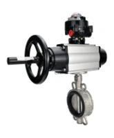Затвор дисковый поворотный DN.ru WBV3131V-2W-Fb-H Ду150 Ру16 межфланцевый, корпус - нержавеющая сталь 304, диск - нержавеющая сталь 304, уплотнение - VITON, с пневмоприводом PA-DA-105-1, пневмораспределителем 4M310-08 220В NAMUR и БКВ APL-510N EX