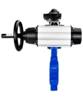 Затвор дисковый поворотный DN.ru WBV1616E-2W-Fb-H Ду125 Ру16 LUG корпус - чугун QT450, диск - чугун QT450, уплотнение - EPDM, с пневмоприводом DN.ru PA-DA-105-1 и БКВ APL-210N