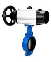 Затвор дисковый поворотный DN.ru WBV1432N-2W-Fb-H Ду125 Ру16, корпус - чугун GGG50, диск - нержавеющая сталь 316L, уплотнение - NBR, с пневмоприводом DN.ru PA-DA-105-1 двойного действия, пневмораспределителем 4M310-08 AC220V
