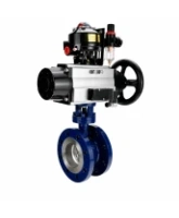 Затвор дисковый поворотный с тройным эксцентриситетом DN.ru WBV3EX-3431M-1W-F-ISO Ду100 Ру25, корпус - сталь WCB, диск - сталь 304, уплотнение - METAL, с пневмоприводом PA-DA-105-1, пневмораспределителем 4M310-08 AC220V, БКВ APL-510N EX и БПВ AFC2000