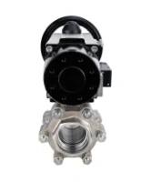 Кран шаровой DN.ru BV3232P(3pc)-FP-SW-ISO-H Ду100 Ру63 полнопроходной, корпус - нержавеющая сталь SS316, под приварку, с пневмоприводом PA-DA-105-1, пневмораспределителем 4M310-08 AC220V