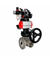 Кран шаровой DN.ru BV3232P(2pc)-FP-F-ISO-H Ду150 Ру16, 24х24, фланцевый, полнопроходной, нержавеющая сталь SS316, PTFE, с пневмоприводом PA-DA-140, пневмораспределителем 4M310-08 AC220V, ручным дублером MON4-1200-T54-ISO, БПВ AFC2000, БКВ APL-510N-EX
