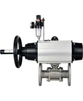 Кран шаровой DN.ru BV3131P(3pc)-FP-F-ISO-H Ду100 Ру16 полнопроходной трехсоставной, фланцевый, нержавеющая сталь 304, уплотнение - PTFE, 22х22, F10, WDVF, с пневмоприводом DN.ru PA-DA-105-1, пневмораспределителем 4M310-08 AC220V и БПВ AFC2000
