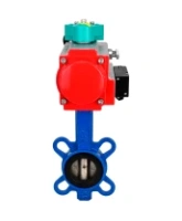 Затвор дисковый поворотный DN.ru WBV1413E-2W-Fb-H Ду100 Ру16 корпус - чугун GGG50, диск - чугун GGG40, уплотнение - EPDM, с пневмоприводом PA-DA-083, пневмораспределителем 4M310-08 AC220V и магнитным переключателем ALS200D