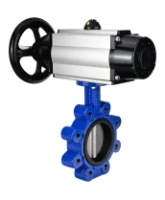 Затвор дисковый поворотный DN.ru WBV1631E-2W-Fb-H Ду125 Ру16 LUG корпус - чугун QT450, диск - нержавеющая сталь 304, уплотнение - EPDM, с пневмоприводом DN.ru PA-DA-105-1 и пневмораспределителем 4M310-08 AC220V