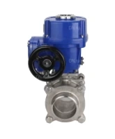 Кран шаровой DN.ru BV3232P(3pc)-FP-W-ISO-H Ду25 Ру63 полнопроходной двухходовой, нержавеющая сталь SS316, под приварку, уплотнение - PTFE, с 1/4-оборотным электроприводом DN.ru QT-N-005M-O2-220VAC-У1