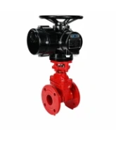 Задвижка клиновая 30ч939р DN.ru GVWN1414E-2W-F Ду125 Ру10/16, фланцевая, корпус - чугун GGG50, уплотнение - EPDM, c ОСТ-фланцем тип А и невыдвижным штоком, цвет - красный, с электроприводом многооборотным DN.ru MT-N-010M-O2-220VAC-У1 пятикулачковым
