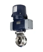 Затвор дисковый поворотный DN.ru WBV3131S-2W-T-H Ду40 Ру10 резьбовой, корпус - пищевая нерж. сталь AISI 304, диск - нерж. сталь AISI 304, уплотнение - Silicon, с электроприводом четвертьоборотным DN.ru QTSA-N-003EM-O0-220VAC с пружинным возвратом