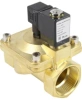 Клапан электромагнитный DN.ru VS400-ET-NC-24VDC 2″ Ду50 Ру16, соленоидный двухходовой, корпус - латунь, уплотнение - EPDM, резьбовой, нормально-закрытый, пилотный, катушка - 24В