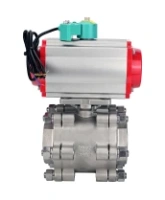 Кран шаровой DN.ru BV3232P(3pc)-FP-SW-ISO-H Ду80 Ру63 полнопроходной, корпус - нержавеющая сталь SS316, под приварку, с пневмоприводом PA-DA-105, пневмораспределителем 4M310-08 AC220V, магнитным переключателем ALS200D