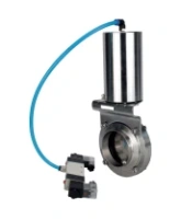 Затвор дисковый поворотный DN.ru WBV3131S-2W-W-H Ду65 Ру10 под приварку, пищевая нержавеющая сталь 304, уплотнение – Silicon, с пневмоприводом DN.ru PA-SA-85 и пневмораспределителем DN.ru 4V320-08 AC220V
