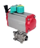 Кран шаровой DN.ru BV3232P(3pc)-FP-W-ISO-H Ду25 Ру63 полнопроходной, корпус - нержавеющая сталь 316, уплотнение - PTFE, под приварку, с пневмоприводом PA-DA-052 и магнитным переключателем ALS200D