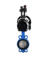 Затвор дисковый поворотный DN.ru WBV1432N-2W-Fb-H Ду125 Ру16, корпус - чугун GGG50, диск - нержавеющая сталь 316L, уплотнение - NBR, с пневмоприводом DN.ru PA-DA-105-1 двойного действия, пневмораспределителем 4M310-08 AC220V, БПВ AFC2000