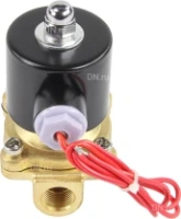 Клапан электромагнитный DN.ru VS100-VT-NC-220VAC 3/8″ Ду10 Ру10, соленоидный двухходовой, корпус - латунь, уплотнение - Viton, резьбовой, нормально-закрытый, прямого действия, катушка - 220В