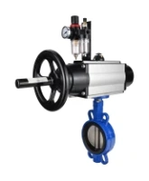 Затвор дисковый поворотный DN.ru WBV1432E-2W-Fb-H Ду150 Ру16, корпус - чугун GGG50, диск - нержавеющая сталь 316L, уплотнение - EPDM, с пневмоприводом DN.ru PA-DA-105-1 двойного действия, пневмораспределителем 4M310-08 AC220V, БПВ AFC2000