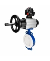 Затвор дисковый поворотный DN.ru WBV3434Pf-2W-Fb-R Ду200 Ру16, корпус - углеродистая сталь WCB, диск - углеродистая сталь WCB, футерованный PTFE, уплотнение - PTFE, с пневмоприводом PA-DA-105-1, пневмораспределителем 4M310-08 AC220V и БКВ APL-510N EX