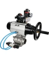 Кран шаровой DN.ru BV3232P(3pc)-FP-W-ISO-H Ду80 Ру25, полнопроходной, трехсоставной, нержавеющая сталь 316, уплотнение - PTFE, под приварку, с пневмоприводом PA-DA-105-1, пневмораспределителем 4V320-10 AC220V, БКВ APL-210N, БПВ AFC2000