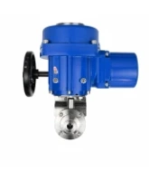 Затвор дисковый поворотный DN.ru WBV3131S-2W-C-H Ду100 Ру10 кламповый, корпус - пищевая нержавеющая сталь 304, уплотнение - Silicon, с электроприводом QT-N-005M-O2-220VAC-У1 с моментной муфтой и штурвалом