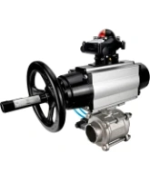 Кран шаровой DN.ru BV3232P(3pc)-FP-W-ISO-H Ду80 Ру25, полнопроходной, трехсоставной, нержавеющая сталь 316, уплотнение - PTFE, под приварку, с пневмоприводом PA-DA-105-1, пневмораспределителем 4V320-10 AC220V, БКВ APL-210N
