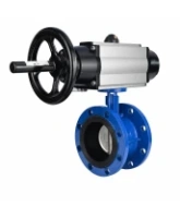 Затвор дисковый поворотный DN.ru WBV1331E-2W-F-H Ду50 Ру16 фланцевый, корпус - чугун GGG40, диск - нержавеющая сталь 304, уплотнение - EPDM, с пневмоприводом DN.ru PA-DA-105-1 и пневмораспределителем 4M310-08 AC220V