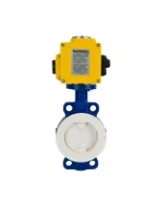 Затвор дисковый поворотный DN.ru WBV3434Pf-2W-Fb-H Ду80 Ру16 корпус - углеродистая сталь WCB, диск - углеродистая сталь WCB, футерованный PTFE, уплотнение - PTFE, с электроприводом DN.ru QT-N-010EM-A1-220VAC-У1-DAR