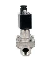 Клапан электромагнитный DN.ru VS731-PT-NC-220VAC 1 1/2″ Ду40 Ру10 соленоидный двухходовой, корпус - нержавеющая сталь 304, уплотнение - PTFE, внутренняя резьба, прямого действия, нормально закрытый, с нулевым перепадом давления, катушка - 220В