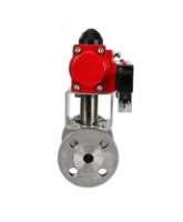 Кран шаровой DN.ru BV3131P(3pc)-FP-F-ISO-H Ду100 Ру16 полнопроходной, фланцевый, корпус - нержавеющая сталь 304, PTFE, 22х22, WDVF, с пневмоприводом PA-DA-105 и пневмораспределителем 4M320-08 AC220V