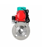 Кран шаровой DN.ru BV3232P(2pc)-FP-F-ISO-H Ду15 Ру40 полнопроходной фланцевый, корпус - нержавеющая сталь SS316, уплотнение - PTFE, с пневмоприводом PA-DA-052, пневмораспределителем 4M320-10 AC220V и магнитным переключателем ALS200D