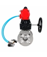 Кран шаровой DN.ru BV3232P(2pc)-FP-F-ISO-H WDVF Ду65 Ру16 полнопроходной, фланцевый, корпус - нержавеющая сталь 316, уплотнение - PTFE, с пневмоприводом PA-DA-083, пневмораспределителем 4V320-08 AC220V и ручным дублером MON2-450-T28-ISO