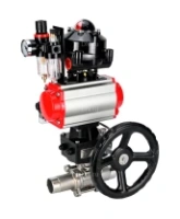 Кран шаровой DN.ru BV3232P(3pc)-FP-W-ISO-H LONG Ду50 Ру40 полнопроход., корпус - нерж.сталь 316, уплотнение - PTFE, под приварку, пн.привод PA-DA-083, пн.распределитель 4M310-08 AC220V, ручной дублер MON2-450-T28-ISO, БКВ APL-510N EX и БПВ AFC2000