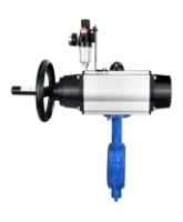 Затвор дисковый поворотный DN.ru WBV1432N-2W-Fb-H Ду125 Ру16, корпус - чугун GGG50, диск - нержавеющая сталь 316L, уплотнение - NBR, с пневмоприводом DN.ru PA-DA-105-1 двойного действия, пневмораспределителем 4M310-08 AC220V, БПВ AFC2000