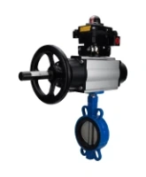 Затвор дисковый поворотный DN.ru WBV1432E-2W-Fb-H Ду150 Ру16, корпус - чугун GGG50, диск - нержавеющая сталь 316L, уплотнение - EPDM, с пневмоприводом DN.ru PA-DA-105-1 двойного действия, пневмораспределителем 4M310-08 AC220V, БКВ APL-410N EX