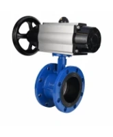 Затвор дисковый поворотный DN.ru WBV1331E-2W-F-H Ду50 Ру16 фланцевый, корпус - чугун GGG40, диск - нержавеющая сталь 304, уплотнение - EPDM, с пневмоприводом DN.ru PA-DA-105-1 и пневмораспределителем 4M310-08 AC220V