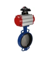 Затвор дисковый поворотный DN.ru WBV1413E-2W-Fb-H Ду200 Ру16, корпус - чугун GGG50, диск - чугун GGG40, уплотнение - EPDM, с пневмоприводом DN.ru PA-SA-160, пневмораспределителем 4M310-08 AC220V, БКВ APL-210N