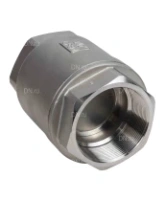 Клапан обратный DN.ru VCS3232P-T 3″ Ду80 Ру40 резьбовой, пружинный, корпус - нержавеющая сталь 316, диск - нержавеющая сталь 316, уплотнение - металл