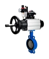 Затвор дисковый поворотный DN.ru WBV1432E-2W-Fb-H Ду150 Ру16, корпус - чугун GGG50, диск - нержавеющая сталь 316L, уплотнение - EPDM, с пневмоприводом DN.ru PA-DA-105-1, пневмораспределителем 4M310-08 DC24V, БКВ APL-210N, БПВ AFC2000