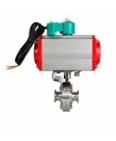 Затвор дисковый поворотный DN.ru WBV3131S-2W-C-H Ду100 Ру10 кламповый, корпус - пищевая нержавеющая сталь 304, уплотнение - Silicon, с пневмоприводом PA-SA-083 и магнитным переключателем ALS200D