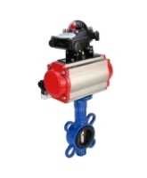 Затвор дисковый поворотный DN.ru WBV1413E-2W-Fb-H Ду40 Ру16, корпус - чугун GGG50, диск - чугун GGG40, уплотнение - EPDM, 9х9, F05, с пневмоприводом DN.ru PA-DA-052, пневмораспределителем 4M310-08 AC220V, БКВ APL-210N