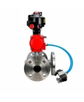 Кран шаровой DN.ru BV3232P(2pc)-FP-3WL-F-ISO-H Ду80 Ру16 HYMT, трехходовой L-тип, полнопроходной, фланцевый, корпус - нержавеющая сталь SS316, с пневмоприводом PA-SA-130, пневмораспределителем 4V320-08 AC220V, БКВ APL-510N EX и БПВ AFC2000