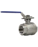 Кран шаровой DN.ru BV3232P(2pc)-FP-T-ISO-H Ду50 Ру63 полнопроходной двухходовой, нержавеющая сталь 316, внутренняя резьба, уплотнение - PTFE, с ISO-фланцем и рукояткой, 14х14, F05/F07