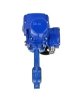 Затвор дисковый поворотный DN.ru WBV1432N-2W-Fb-H Ду100 Ру16, корпус - чугун GGG50, диск - нержавеющая сталь 316L, уплотнение - NBR, с электроприводом DN.RU QT-N-010M-O2-220VAC-У1