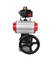 Кран шаровой DN.ru BV3232P(4pc)-SP-3WL-T-ISO-H Ду100 Ру40 стандартнопроходной трехходовой L-тип, нержавеющая сталь SS316, внутренняя резьба, PTFE, пн.привод PA-DA-083, пн.распределитель 4M310-08 AC220V, БКВ APL-410N EX и ручной дублер MON2-450-T28-ISO
