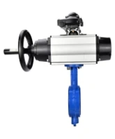 Затвор дисковый поворотный DN.ru WBV1432E-2W-Fb-H Ду150 Ру16, корпус - чугун GGG50, диск - нержавеющая сталь 316L, уплотнение - EPDM, с пневмоприводом DN.ru PA-DA-105-1 двойного действия, с БКВ APL-210N