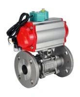 Кран шаровой DN.ru BV3131P(3pc)-FP-F-ISO-H Ду100 Ру16 полнопроходной трехсоставной, фланцевый, нержавеющая сталь 304, уплотнение - PTFE, 22х22, F10, WDVF, пневмопривод PA-DA-105, пневмораспределитель 4M310-08 AC220V и магнитным переключателем ALS200D