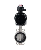 Затвор дисковый поворотный DN.ru WBV3131V-2W-Fb-H Ду150 Ру16 межфланцевый, корпус - нержавеющая сталь 304, диск - нержавеющая сталь 304, уплотнение - VITON, с пневмоприводом PA-DA-105-1 и БКВ APL-210N