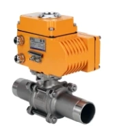 Кран шаровой DN.ru BV3232P(3pc)-FP-W-ISO-H LONG Ду80 Ру25 полнопроходной, корпус - нержавеющая сталь 316, уплотнение - PTFE, под приварку, с электроприводом DN.ru QT-N-015EM-O1-220VAC-У1