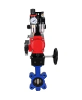 Затвор дисковый поворотный DN.ru WBV1616E-2W-Fb-H Ду125 Ру16 LUG корпус - чугун QT450, диск - чугун QT450, уплотнение - EPDM, с пневмоприводом PA-DA-105, пневмораспределителем 4M310-08 AC220V, БКВ APL-210N, дублером MON3-700-T38-ISO и БПВ AFC2000