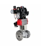 Кран шаровой DN.ru BV3232P(2pc)-FP-3WL-F-ISO-H Ду80 Ру16 HYMT трехходовой L-тип, полнопроходной, фланцевый, корпус - нержавеющая сталь AISI316, с пневмоприводом PA-SA-130, пневмораспределителем 4M320-10 AC220V, БКВ APL-510N EX и БПВ AFC2000